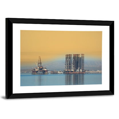 Baku Oil Rigs at Dusk Wall Art