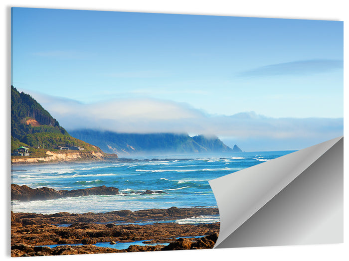 Misty Oregon Coast Tide Pools Wall Art as a poster print