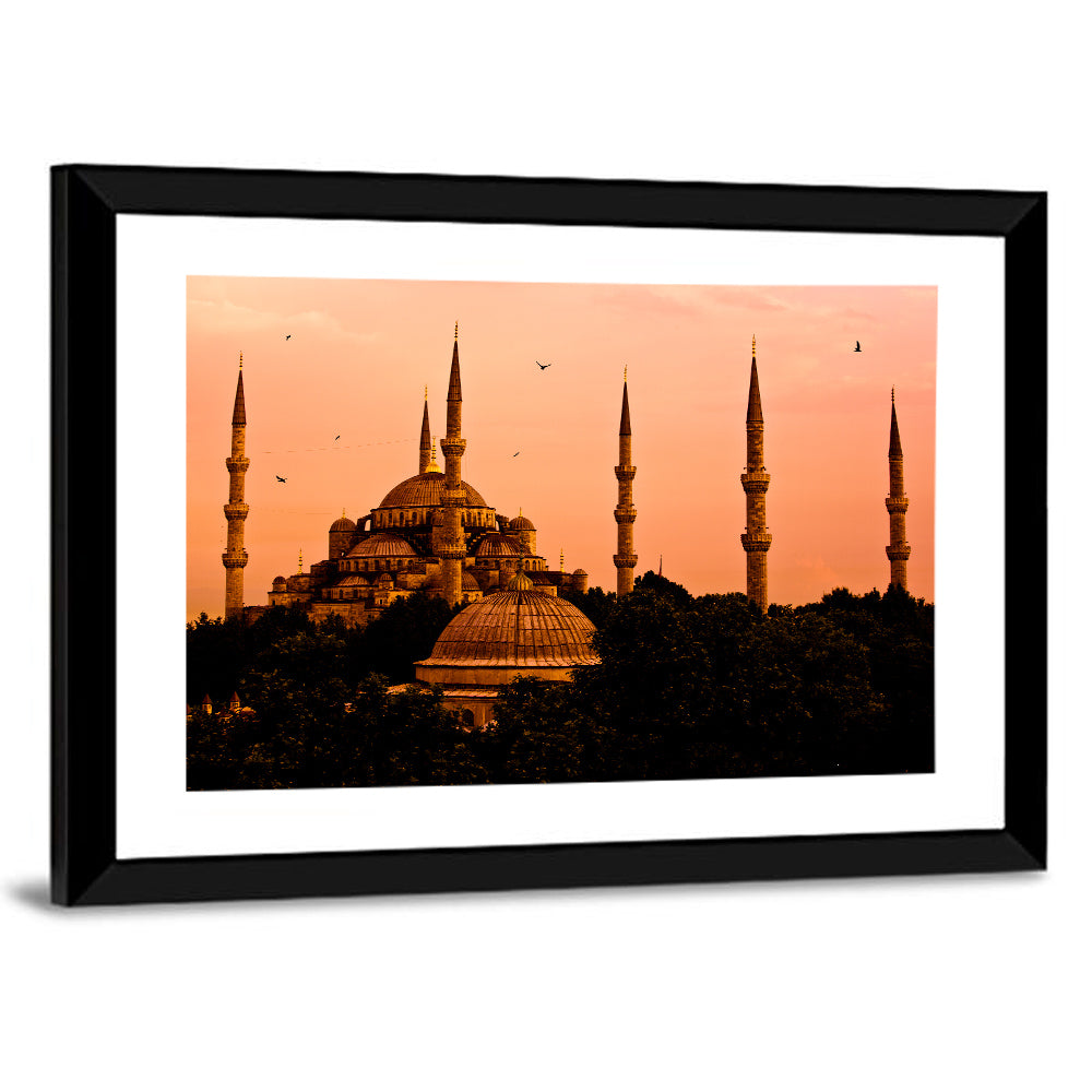 Sultan Ahmed Mosque at Sunset Wall Art