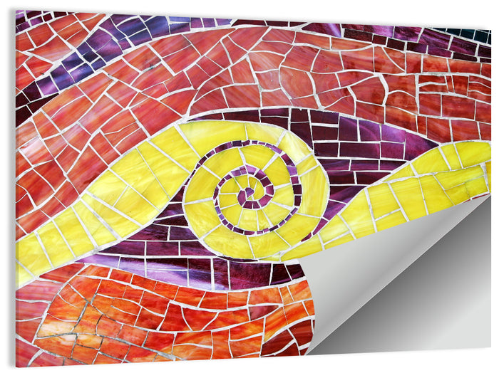 Red and Yellow Spiral Mosaic Wall Art as a poster print