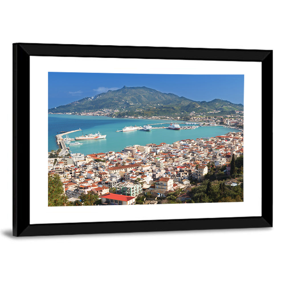 Zakynthos Harbor View Wall Art
