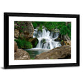 Moss Covered Rocky Waterfall Wall Art