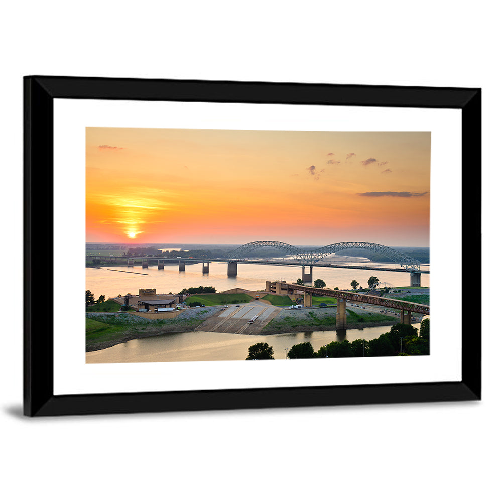 Hernando De Soto Bridge at Sunset Wall Art