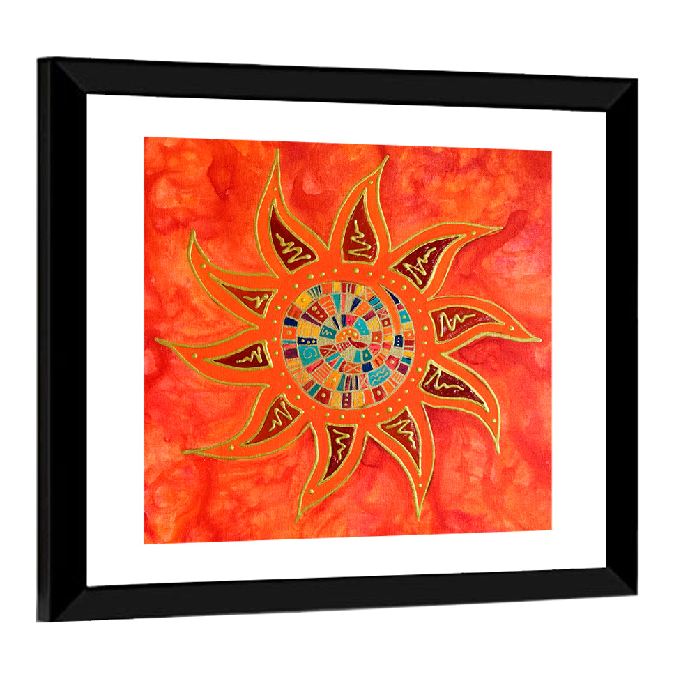 Colorful Sun Mandala Wall Art