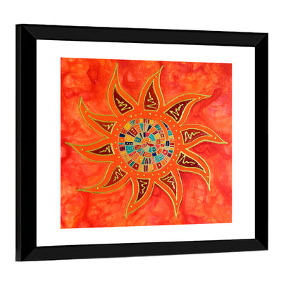 Colorful Sun Mandala Wall Art