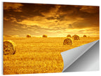 Golden Hour Haystacks Wall Art