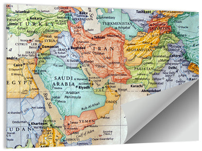 Middle East Map Wall Art