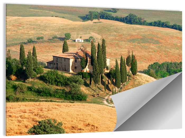 Golden Cypress Hill Villa Wall Art as a poster print