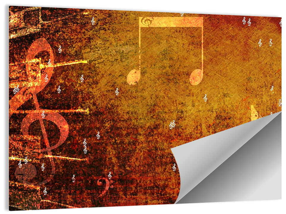 Grunge Sheet Music Collage Wall Art