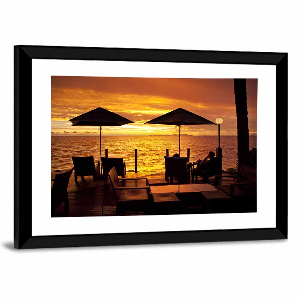 Denarau Island Sunset Patio Scene Wall Art