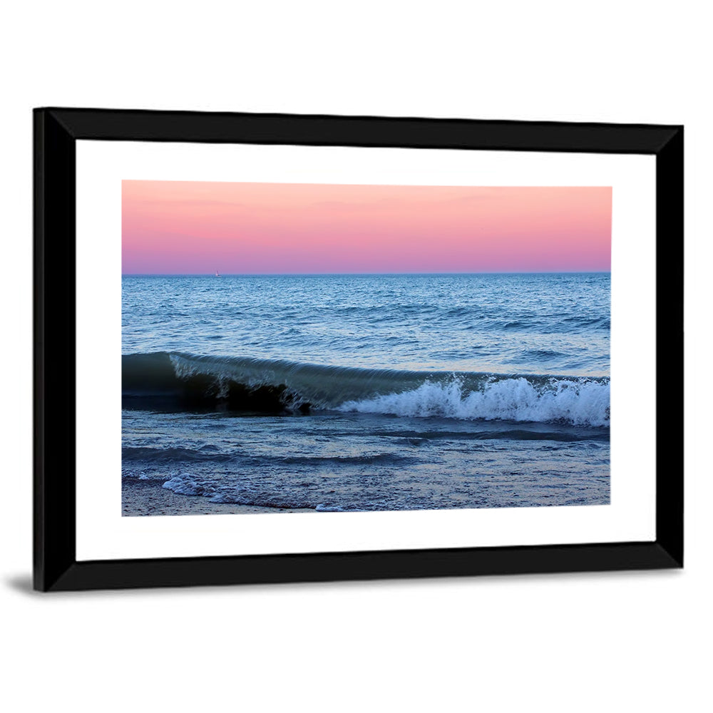 Lake Michigan Sunset with Sailboat Wall Art