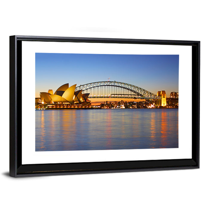 Sydney Harbour Bridge and Opera House Wall Art as a framed print