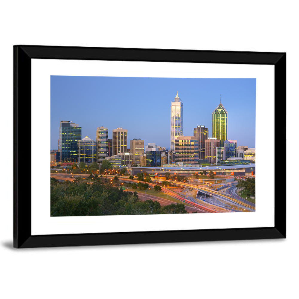 Perth Skyline at Dusk Wall Art