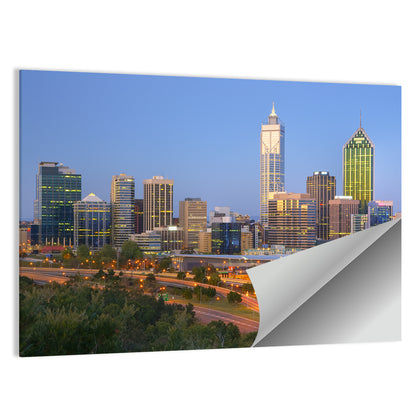 Perth Skyline at Dusk Wall Art