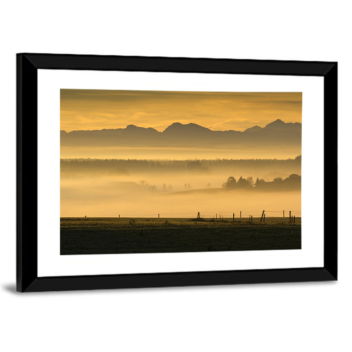 Bavarian Alps Morning Haze Wall Art as a framed print