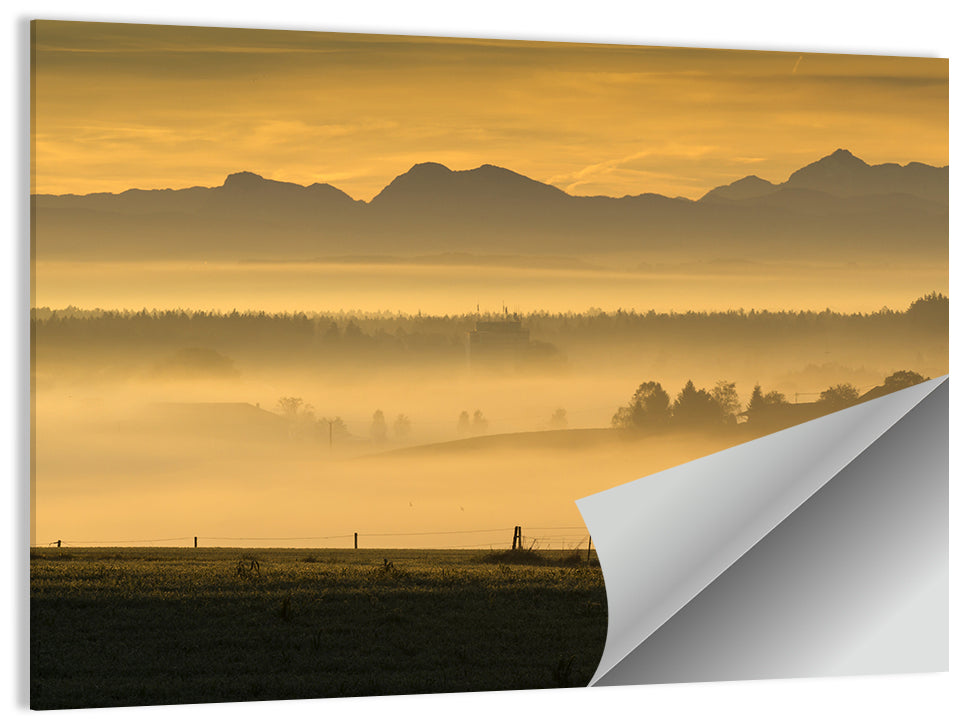 Bavarian Alps Morning Haze Wall Art