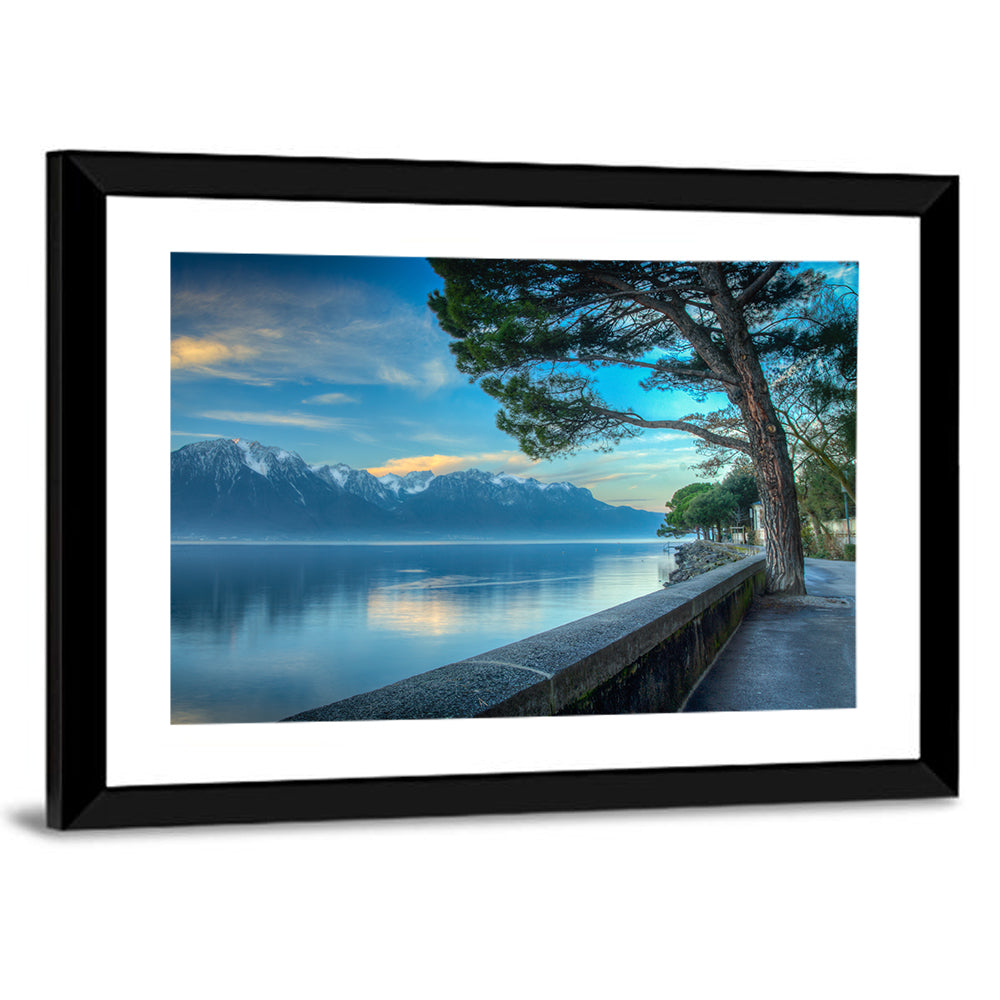Lake Geneva View from Montreux Wall Art