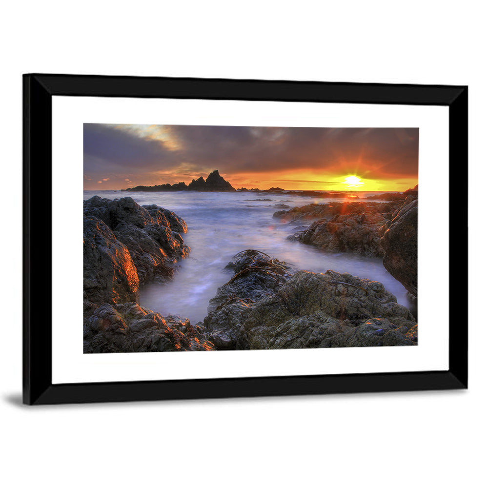 Tramore Rocky Coast Sunset Wall Art