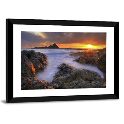 Tramore Rocky Coast Sunset Wall Art