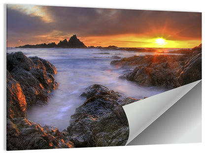 Tramore Rocky Coast Sunset Wall Art