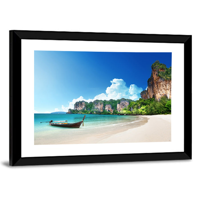 Railay Beach View, Krabi Wall Art as a framed print