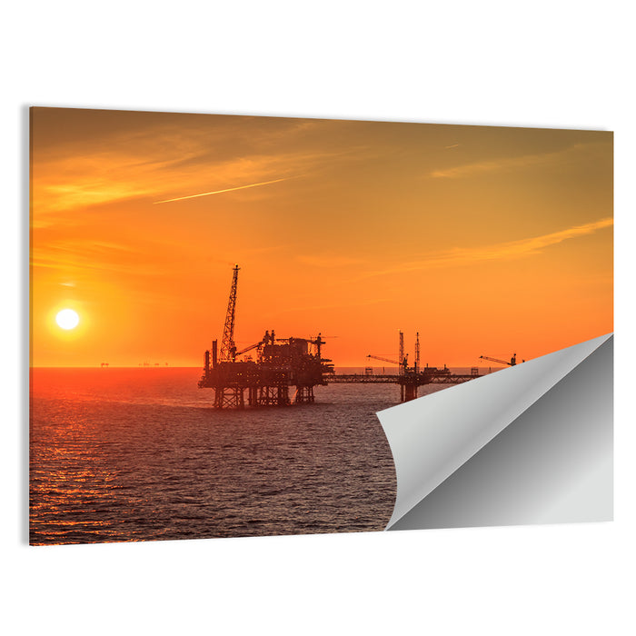 Denmark Oil Rig at Sunset Wall Art as a poster print