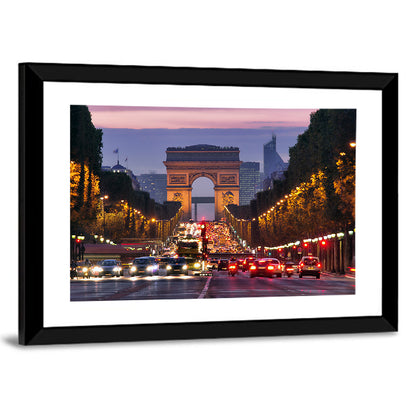 Arc De Triomphe at Twilight Wall Art