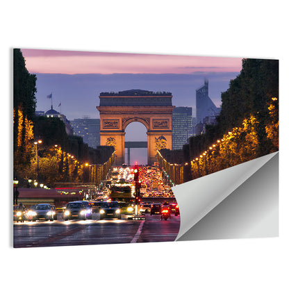 Arc De Triomphe at Twilight Wall Art