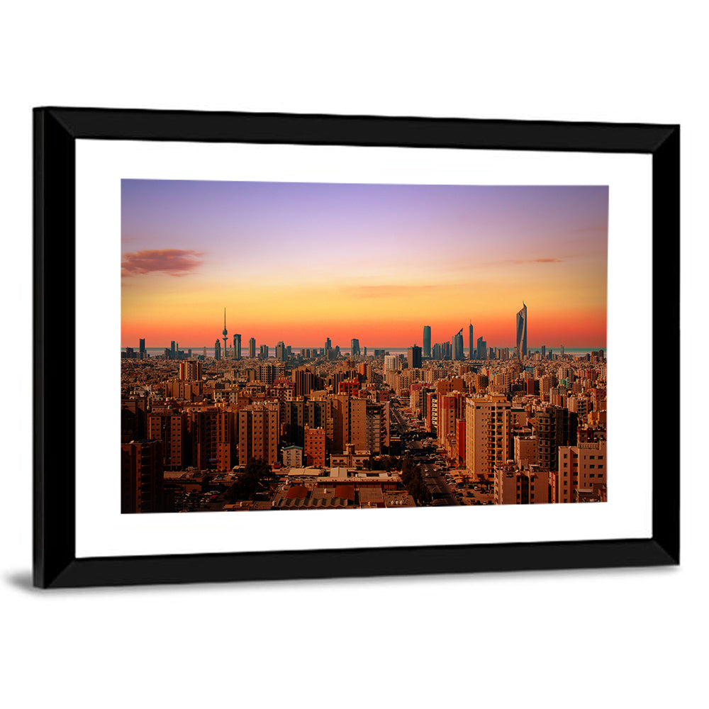 Kuwait City Skyline at Dusk Wall Art
