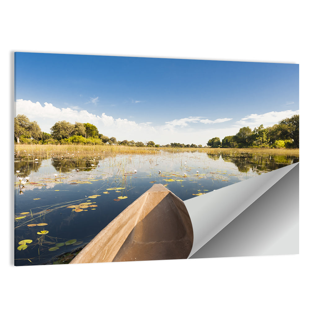 Mokoro Canoe in Okavango Delta Wall Art