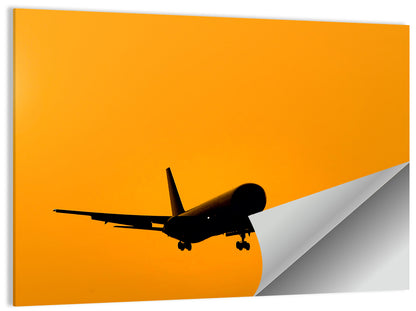 Golden Hour Airliner Silhouette Wall Art