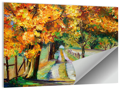 Maple-lined Country Road Wall Art