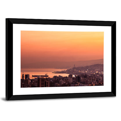 Beirut Sunset Skyline Wall Art