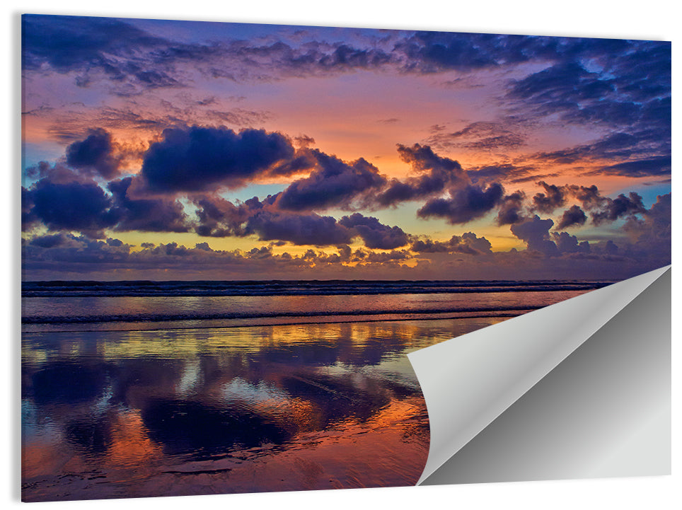 Dusk Beach Reflections Wall Art