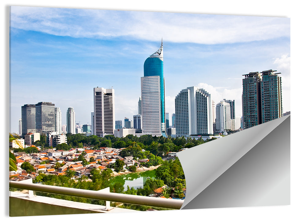Jakarta Skyline with Wisma 46 Wall Art