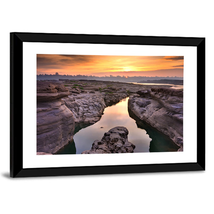 Sam Phan Bok Sunrise River Canyon Wall Art as a framed print