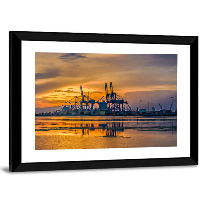 Djibouti Harbor at Sunset Wall Art