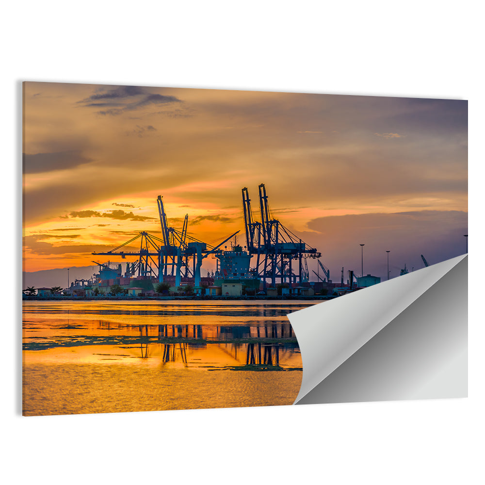 Djibouti Harbor at Sunset Wall Art