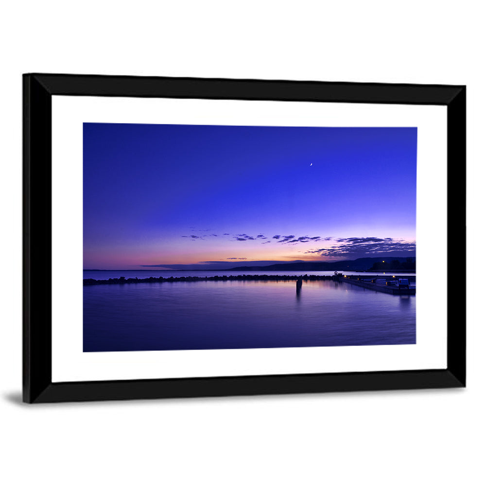 Lake Balaton Twilight Pier Wall Art