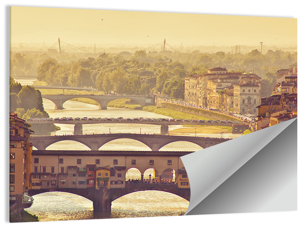 Ponte Vecchio at Golden Hour Wall Art