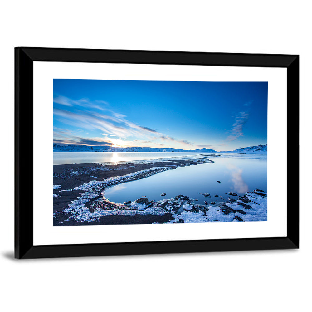 Lake Kleifarvatn Icy Shoreline Wall Art