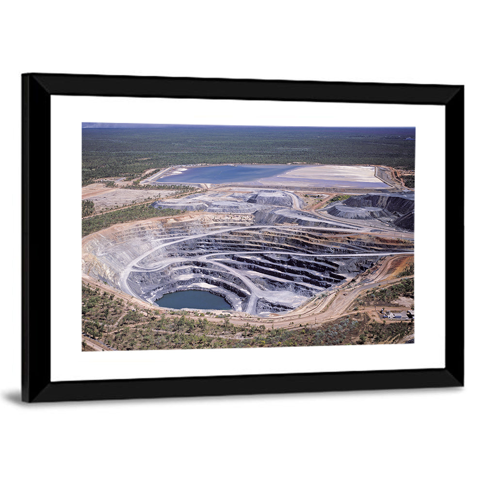 Aerial Open Pit Uranium Mine Wall Art