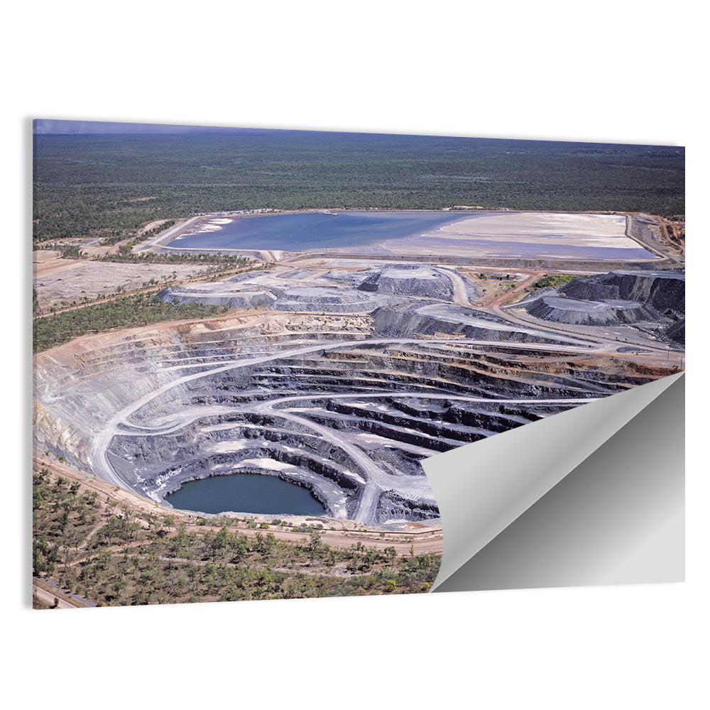 Aerial Open Pit Uranium Mine Wall Art