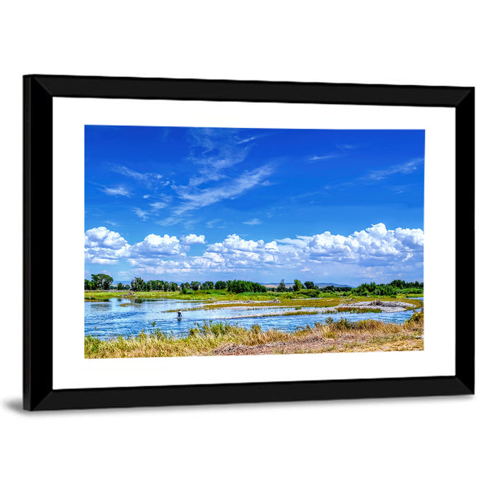 Snake River Fly Fishing, Idaho Wall Art as a framed print