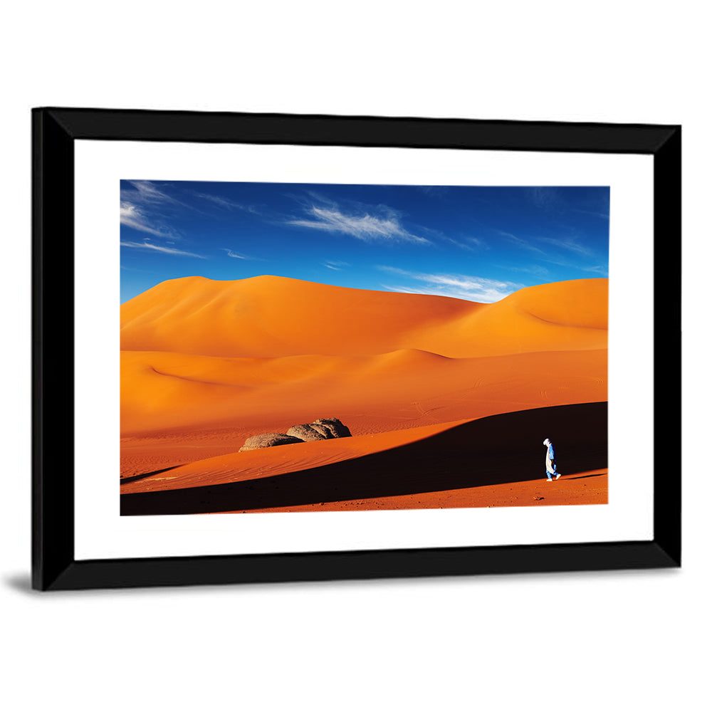 Solitary Figure on Sahara Dunes Wall Art