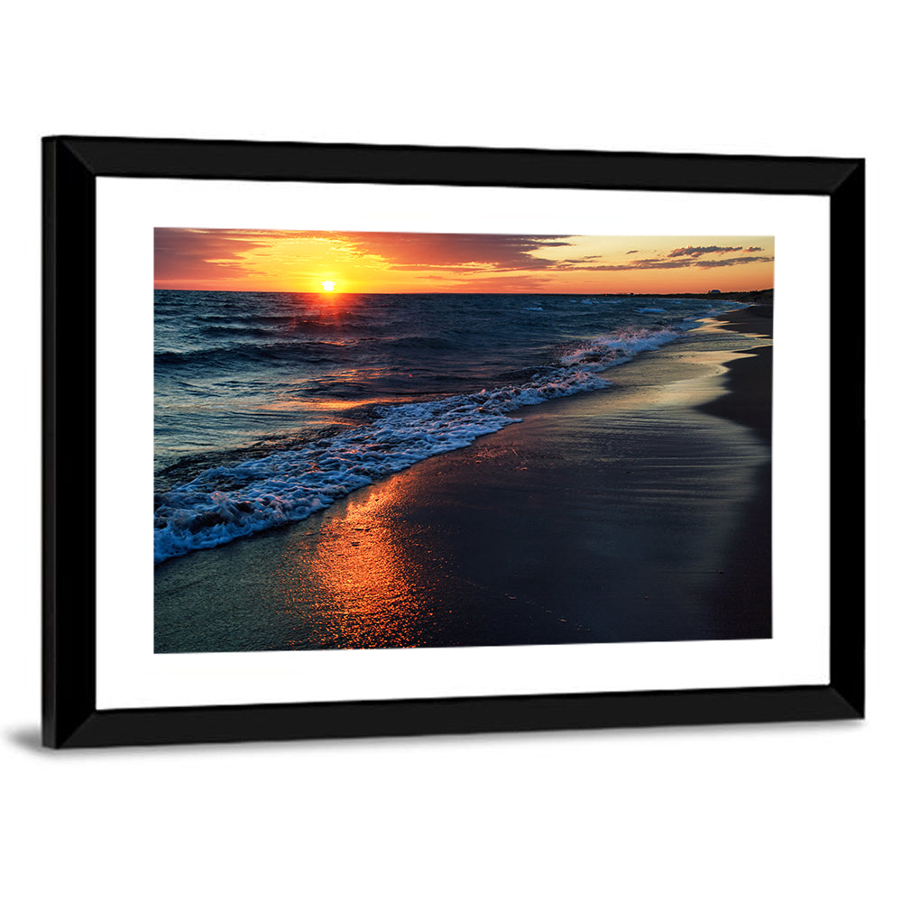 Lake Balkhash Golden Dusk Wall Art