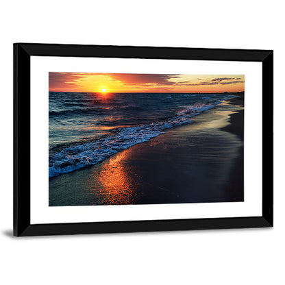 Lake Balkhash Golden Dusk Wall Art