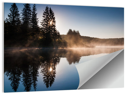 Spruce Knob Lake Morning Mist Wall Art