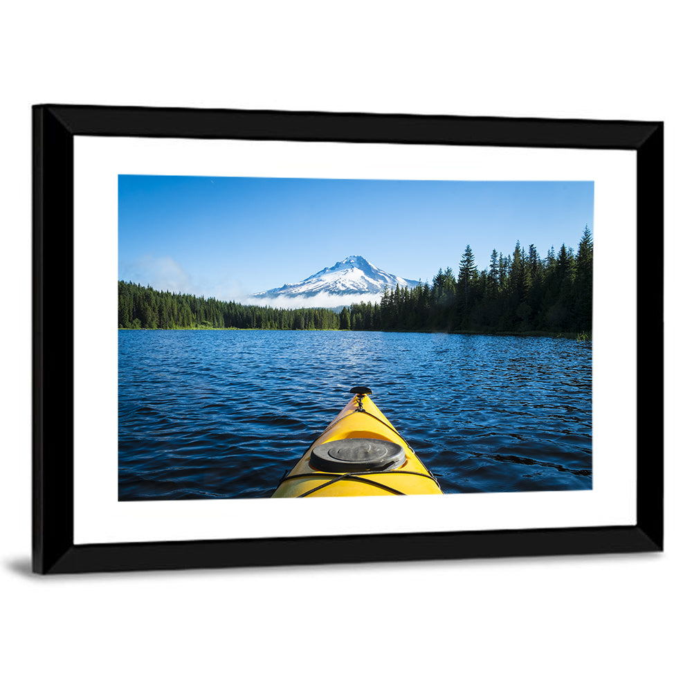 Yellow Kayak at Trillium Lake Wall Art