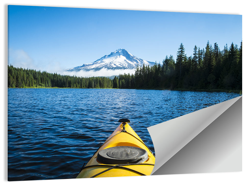 Yellow Kayak at Trillium Lake Wall Art